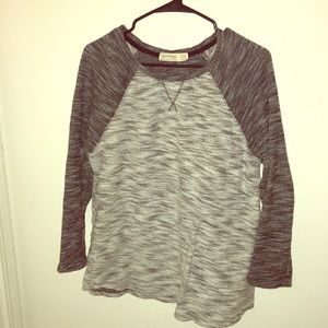 Grey Henley Basic Long Sleeve